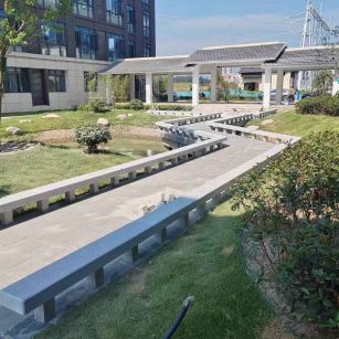 漳州 芝麻灰小区坐凳&栏杆安装效果