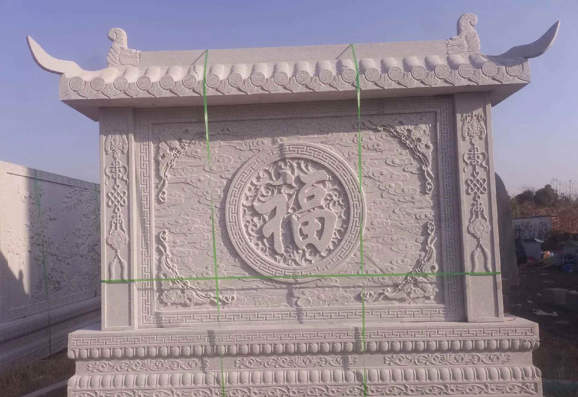 漳州 芝麻白花岗岩屏风，照壁，影壁